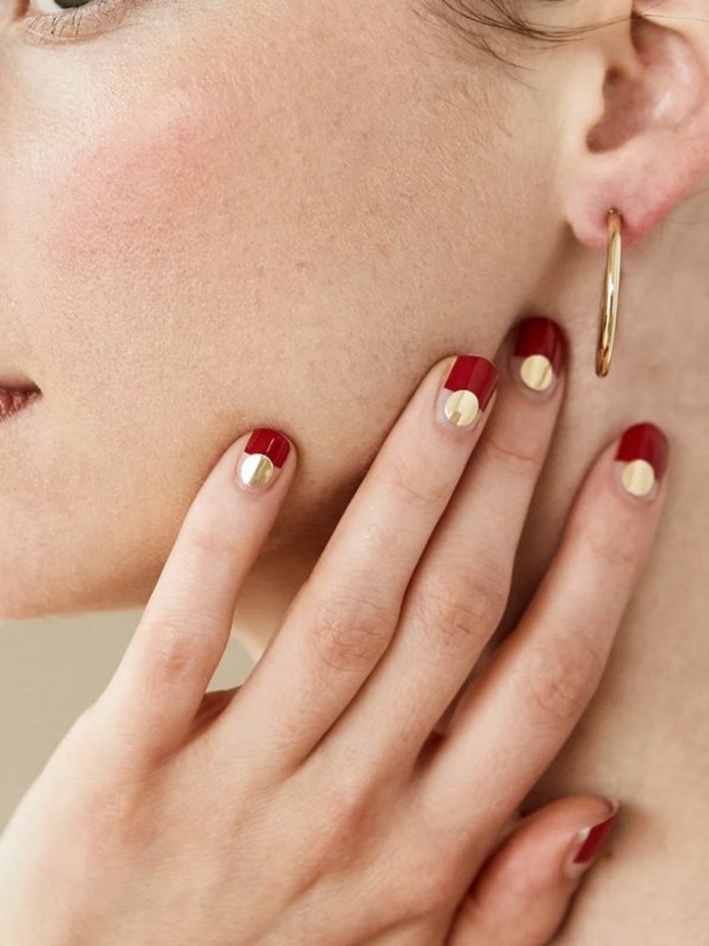 Red and gold nail stickers